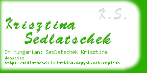 krisztina sedlatschek business card